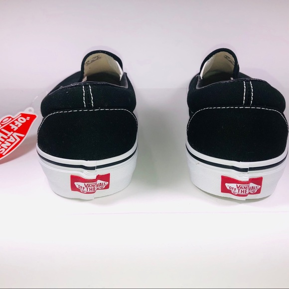 VANS Classic Slip On Canvas Black & White Sneakers - Picture 6 of 9